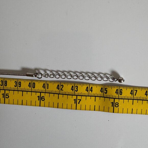 Black Double Square Pendant Necklace Silver Tone Snake Chain Minimalist Modern - Picture 6 of 8